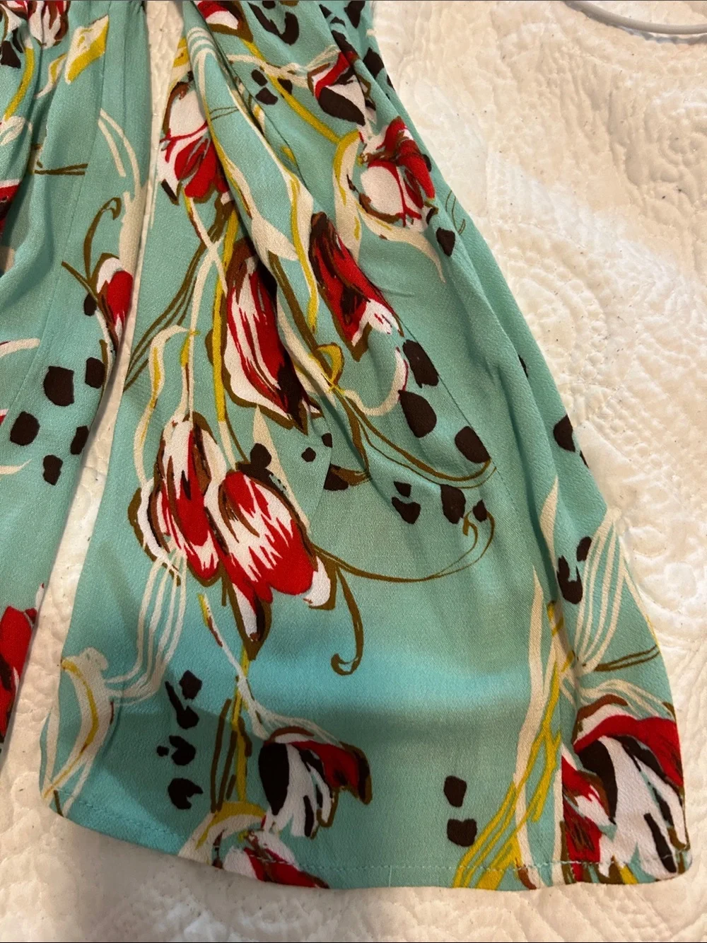 Free People Sage Bella Boho Floral V-Neck Swing Tunic Size XS